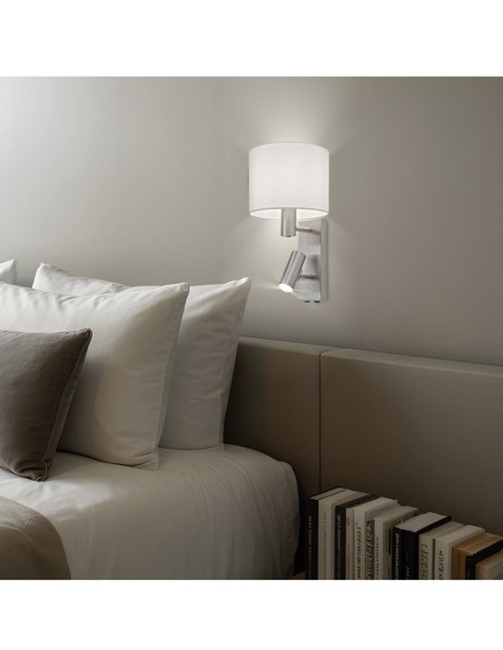 Aplques cabecero níquel satinado con lector orientable