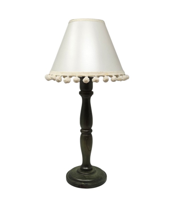 Sobremesa Madera Torneado Decapado Verde