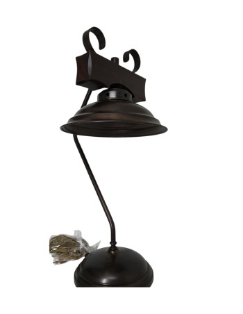 Lámpara Rústica Madera y Metal