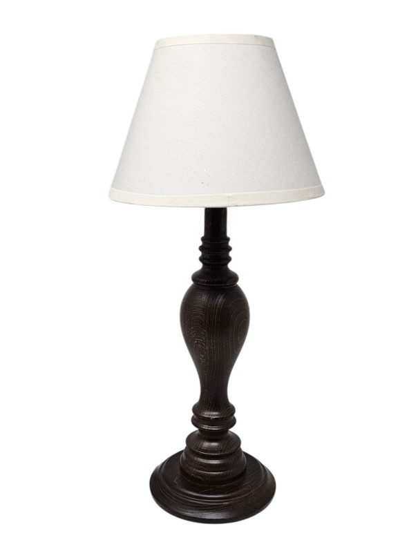 Lámpara Mesita Madera Textil Tela