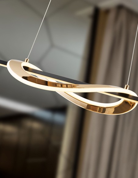 Enora Lámpara Colgante Schuller Negro Dorado