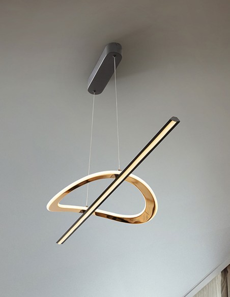 Enora Lámpara Colgante Schuller Negro Dorado