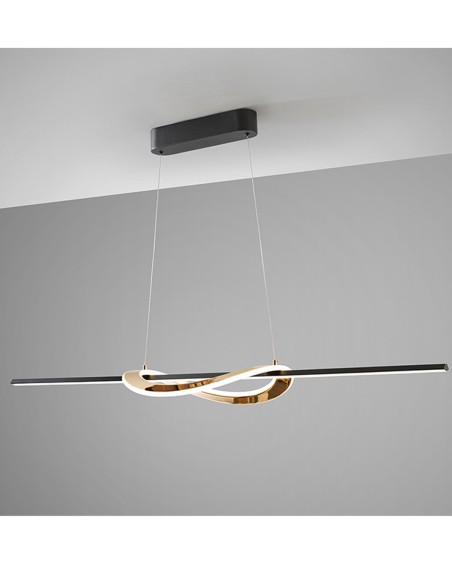 Enora Lámpara Colgante Schuller Negro Dorado