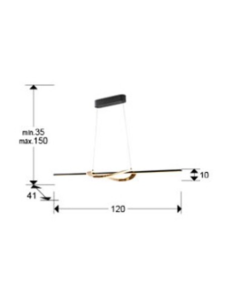 Enora Lámpara Colgante Schuller Negro Dorado