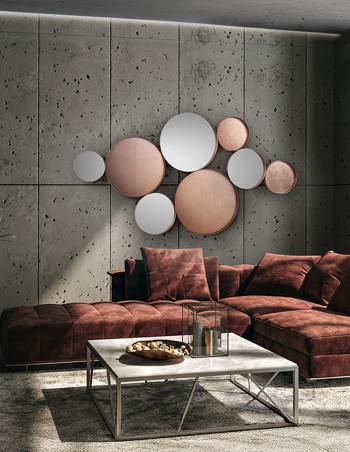 Espejo Malmo oro rosa precio mínimo