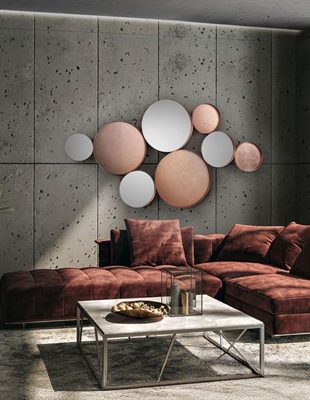 Espejo Malmo oro rosa precio mínimo