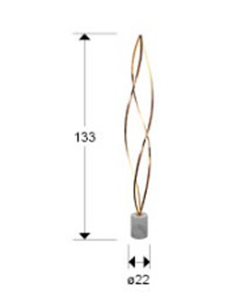 Adele Lámpara de Pie Oro Rosa Schuller