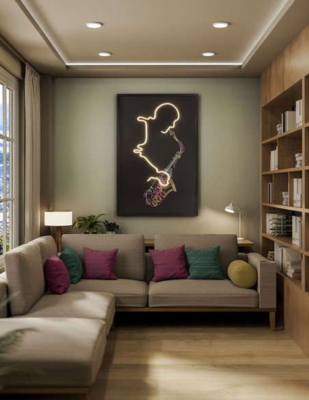 Saxofón cuadro con luz led de Schuller