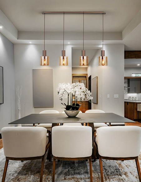 Lámpara lineal Venize cobre ámbar barata