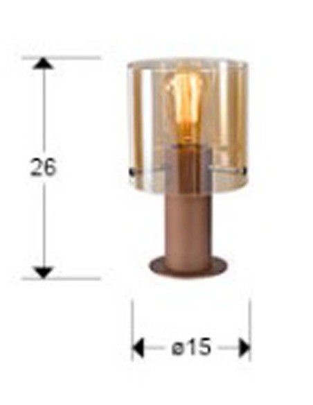 Venize Lámpara de Mesa Cobre Ambar Schuller