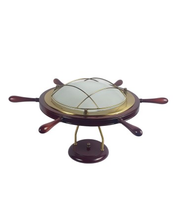 Lámpara timón de barco caoba