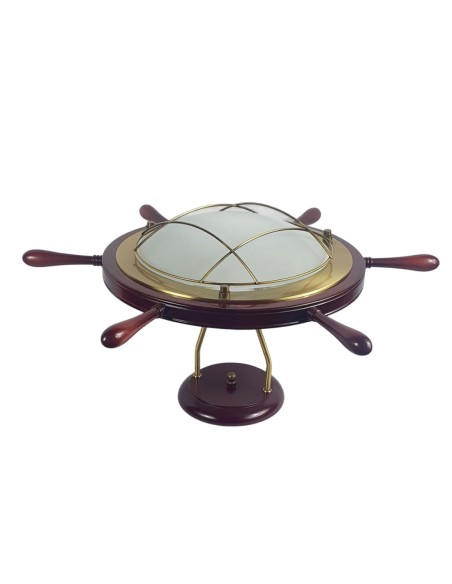 Lámpara timón de barco caoba