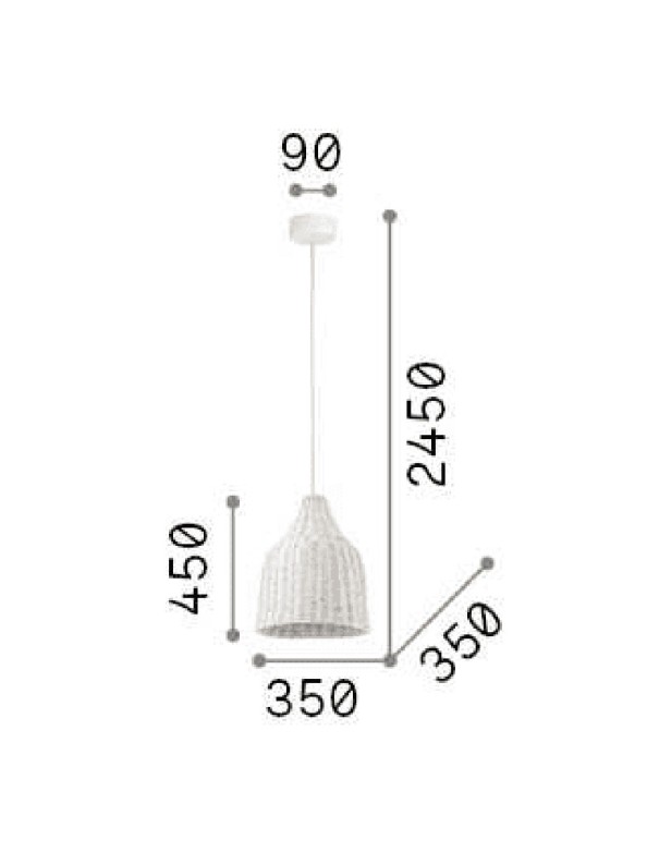 Lámpara Mimbre Blanco