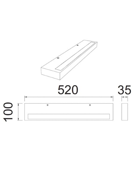 Conil Aplique Negro Iluminación Bidireccional