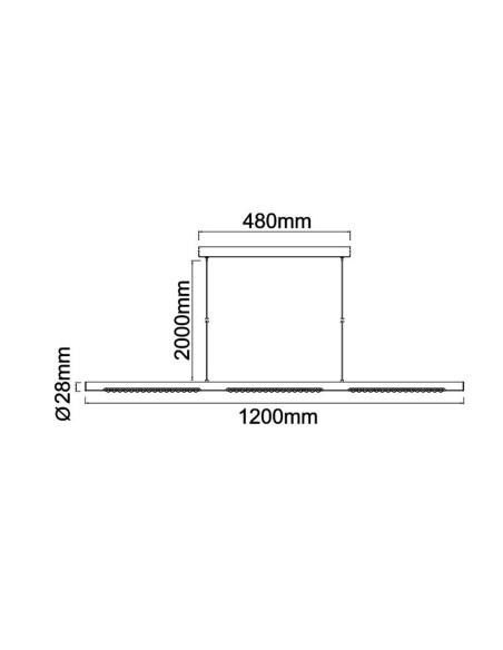 Meca Mantra Lámpara Lineal Negra 28W 3000K