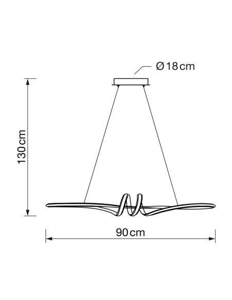 Lámpara Curvada 3000-4000-6000K Led de Metal Negro y Acrílico