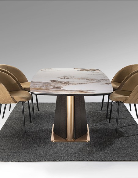 Luca Mesa de Comedor Roble Oscuro