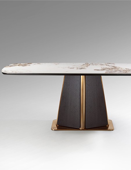 Luca Mesa de Comedor Roble Oscuro