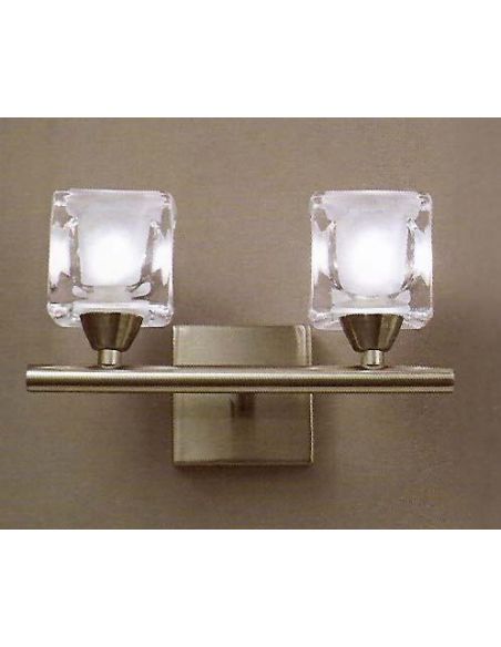 Aplique 2 luces niquel CUADRAX