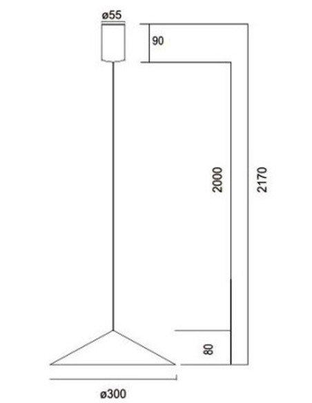 Cono Luminaria Mantra 30 CM Cobre