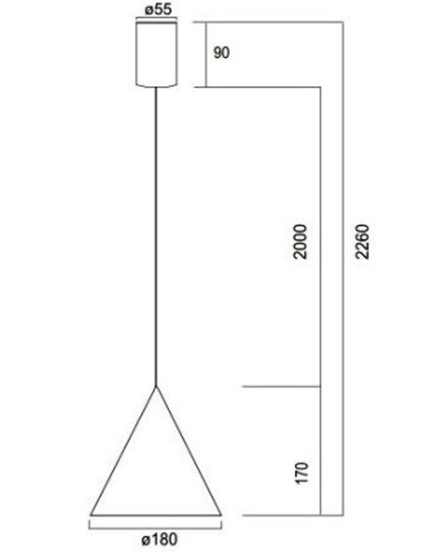 Cono Lámpara 18 CM Cuero Mantra