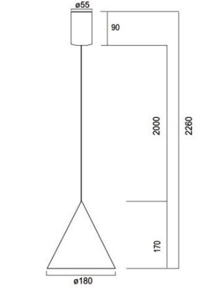 Cono Lámpara 18 CM Cuero Mantra