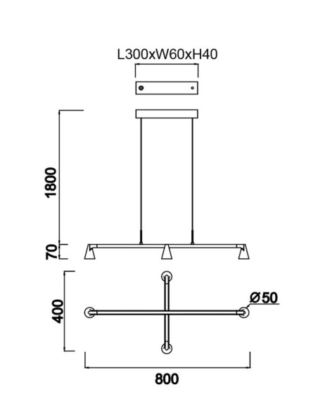 Africa Lámpara Led 4 luces Mantra
