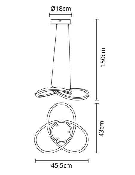 Lámpara Led Negra con Tensores
