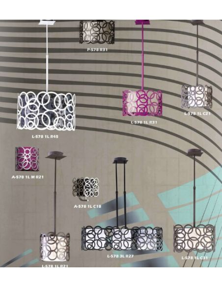 Lámpara Marrón PANTALLAS VARIOS COLORES