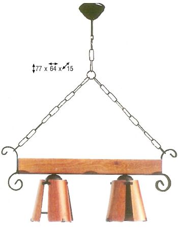 Colgante 2 luces TEJA