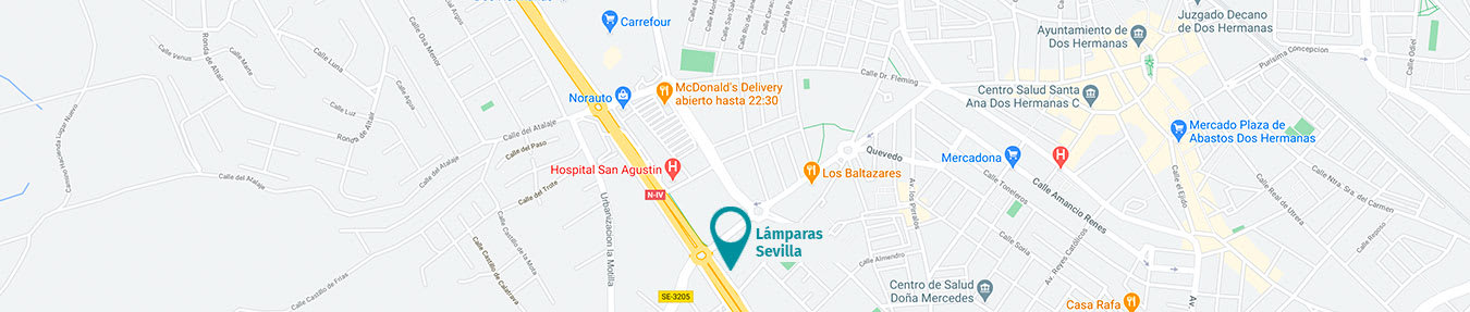 Situación tienda Lámparas Sevilla